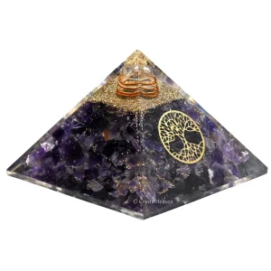 Amethyst Orgone Pyramid (Small Tree Of life)