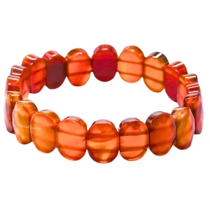 Carnelian Faceted Beads Bracelet - Oval Stone