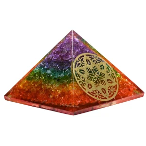 7 Chakra Onyx Orgone Pyramid (Star Of David)