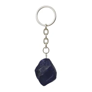 Blue Goldstone Crystal Keychain (Raw)