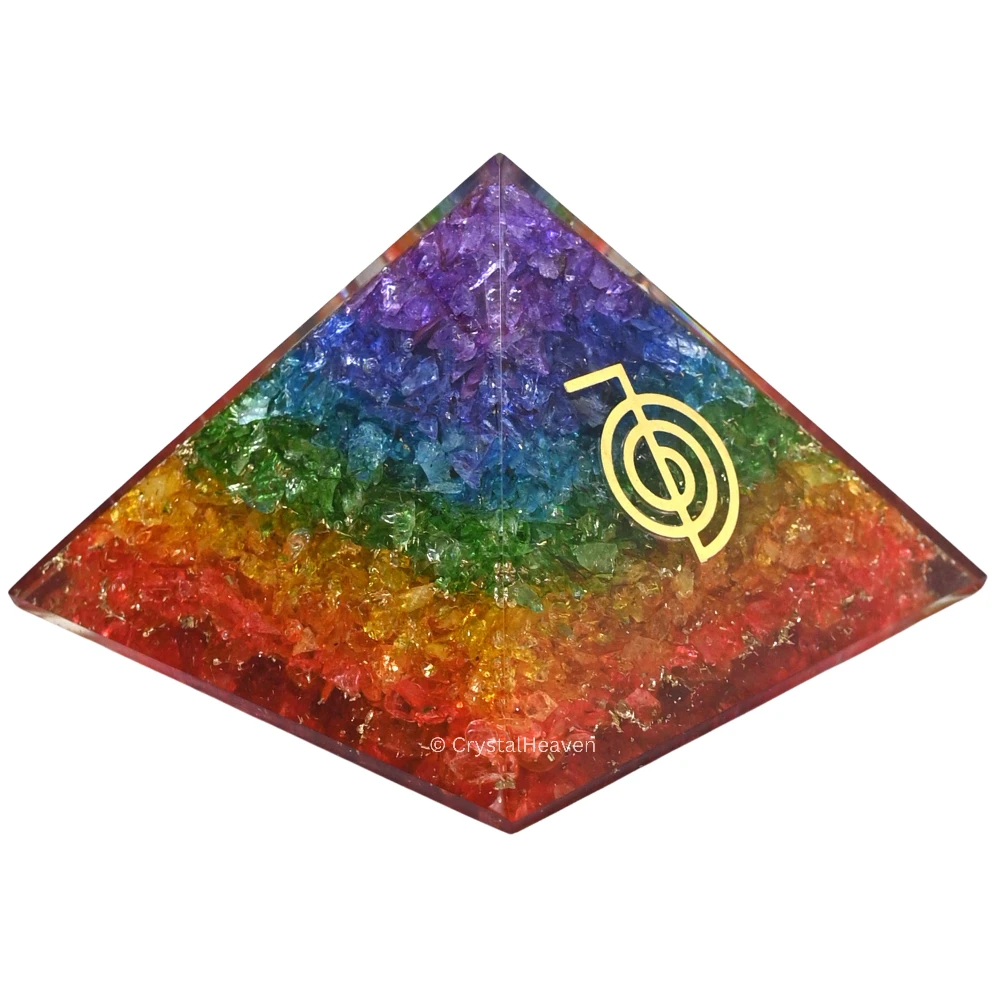 7 Chakra Onyx Orgone Pyramid (Reiki)