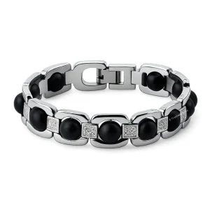 6mm Karungali Bracelet - Premium Silver Chain