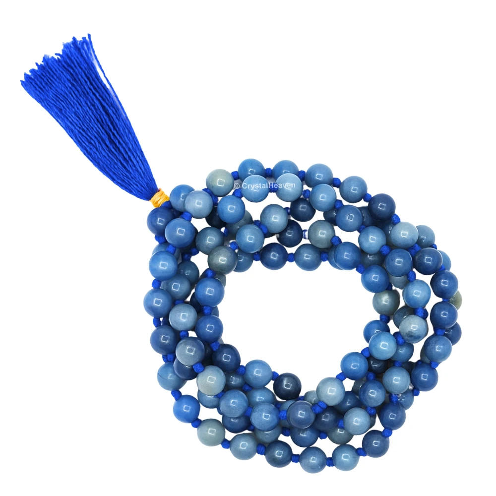 Blue Aventurine Japa Mala (Hand Knotted) - Image 4