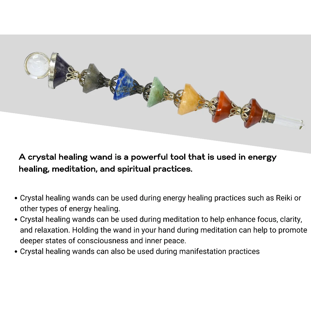 7 Chakra Crystal Cone Healing Stick - Image 6