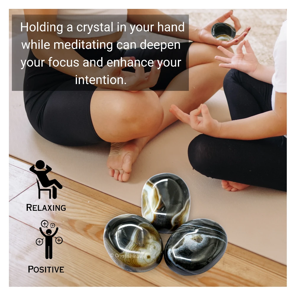 Black Onyx Palm Stone - Image 6