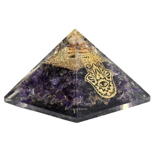 Amethyst Orgone Pyramid (Hamsa)