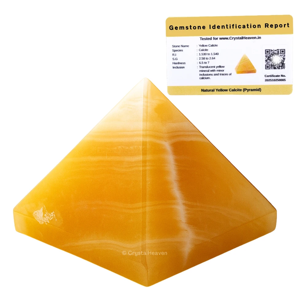 Yellow Calcite Pyramid (1 Inch) - Image 2