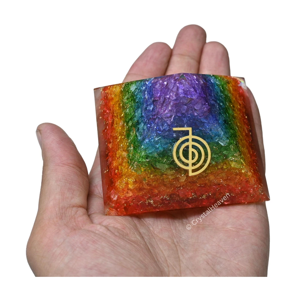 7 Chakra Onyx Orgone Pyramid (Reiki) - Image 3