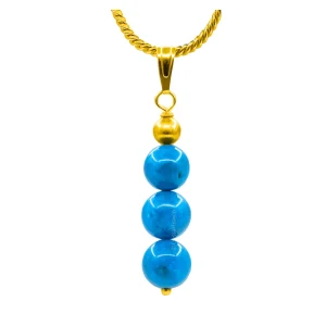 Apatite Crystal Bead Necklace (Gold)