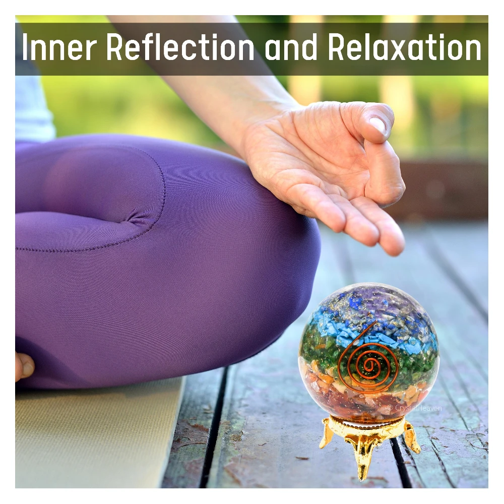 7 Chakra Crystal Orgonite Ball (2 Inch) - Image 6