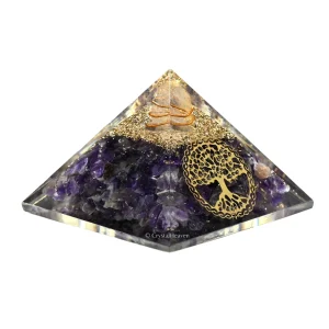 Amethyst Orgone Pyramid (Vintage tree Of Life)