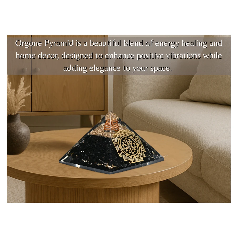 Black Tourmaline Orgone Pyramid (Shriyantra) - Image 5