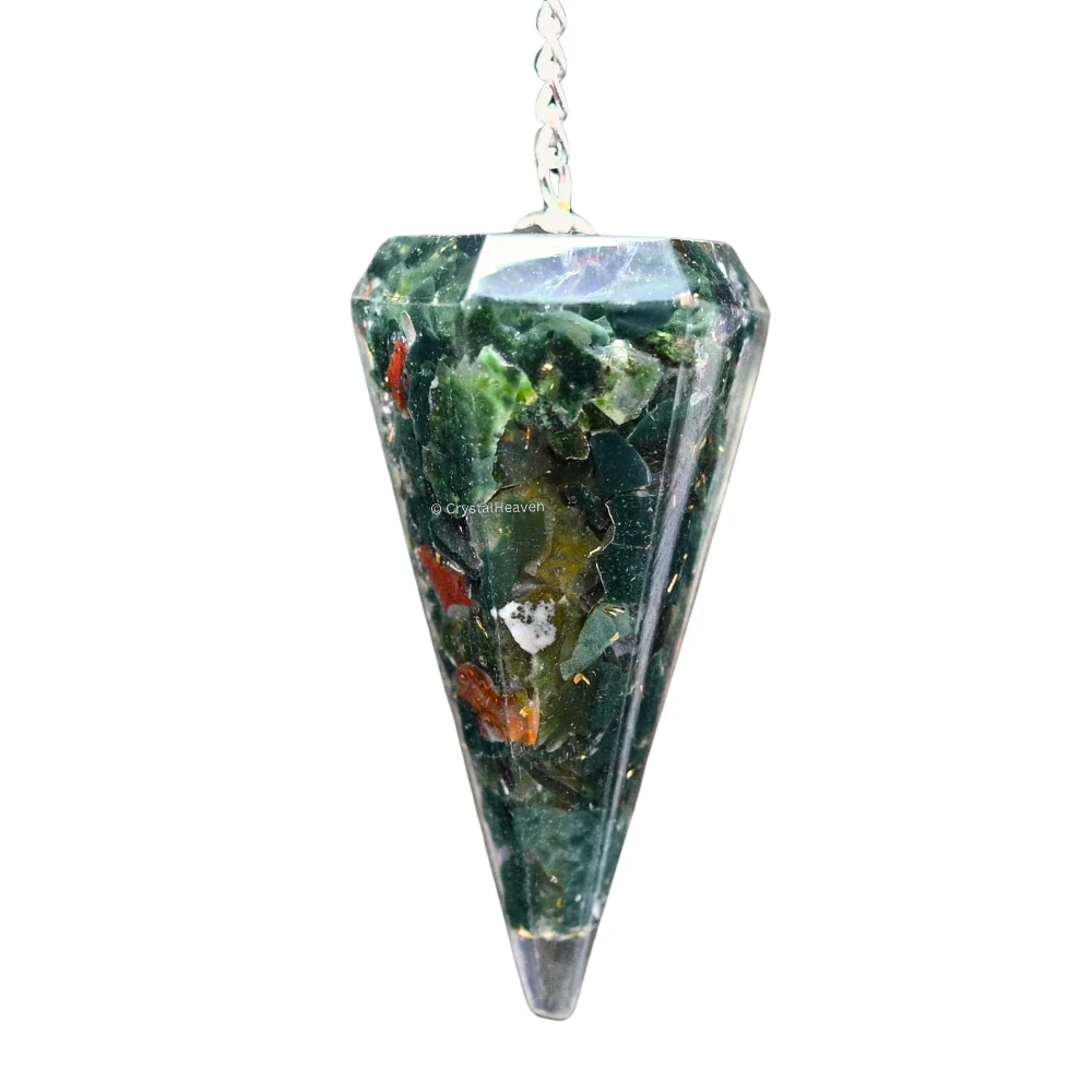 Bloodstone Crystal Orgone Pendulum