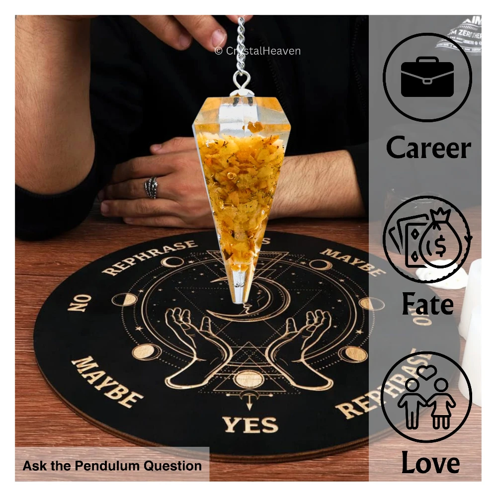 Yellow Jasper Crystal Orgone Pendulum - Image 6