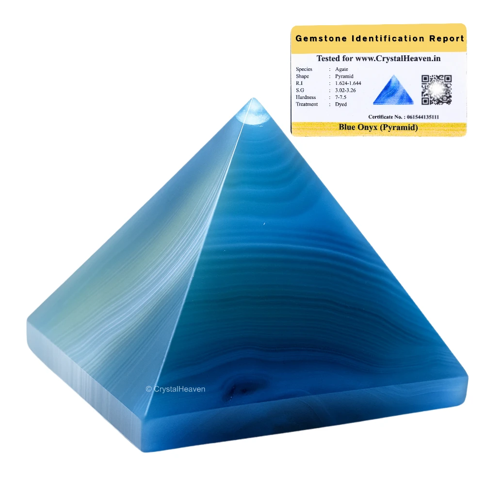 Blue Onyx Pyramid (2 Inch) - Image 2