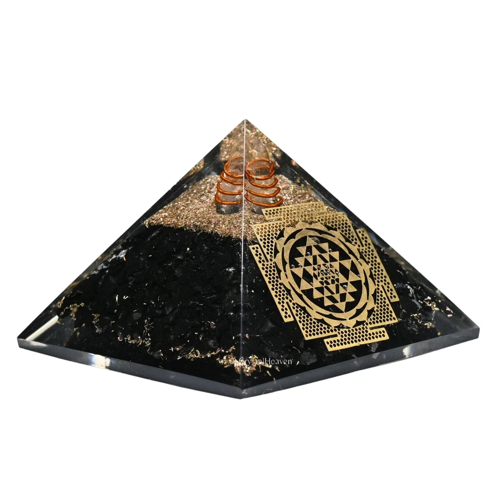 Black Tourmaline Orgone Pyramid (Shriyantra)