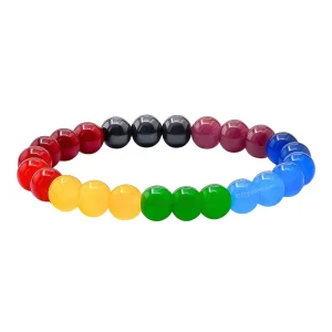 7 Chakra Quartz Bracelet (3x3)(Elastic)
