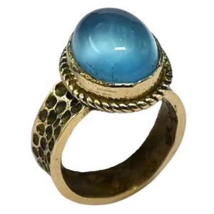 Blue Chalcedony Ring (Gold/Oval)