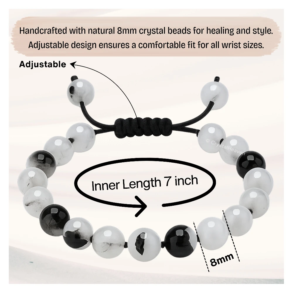 Black Rutilated Quartz Bracelet (Adjustable) - Image 3