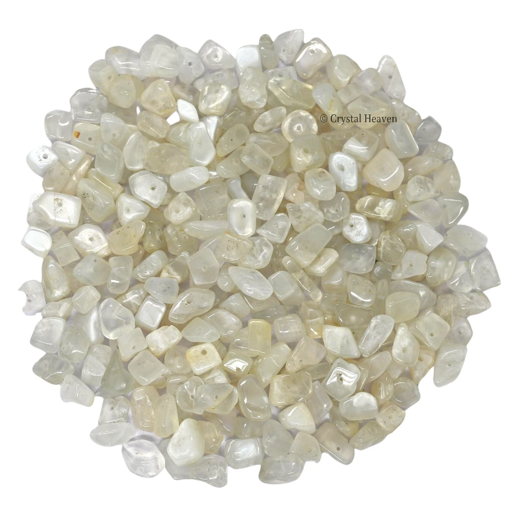 White Moonstone Chips - Pre Drilled - Image 3