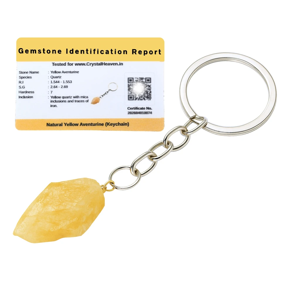 Yellow Aventurine Crystal Keychain (Raw) - Image 2