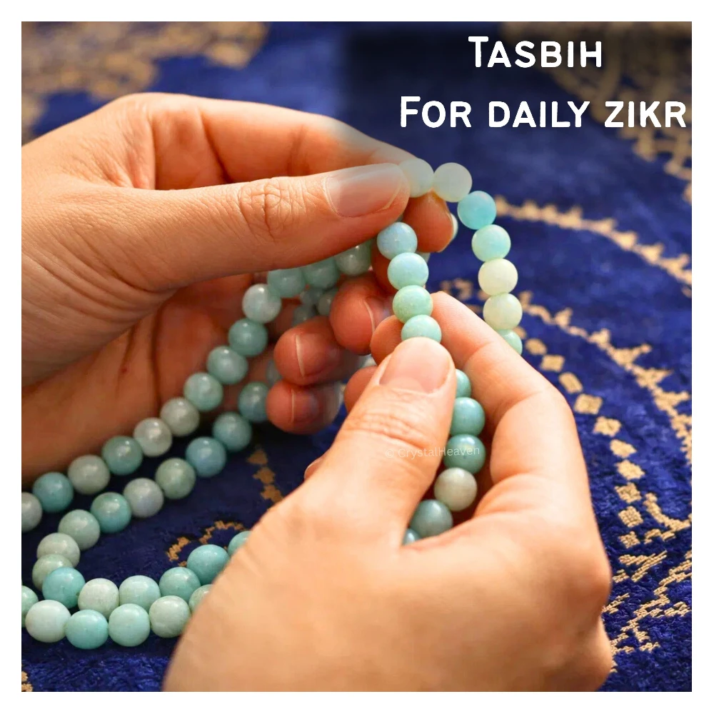 Amazonite Crystal Tasbih (Gold) - Image 6