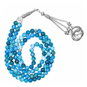 Apatite Crystal Tasbih (Silver)