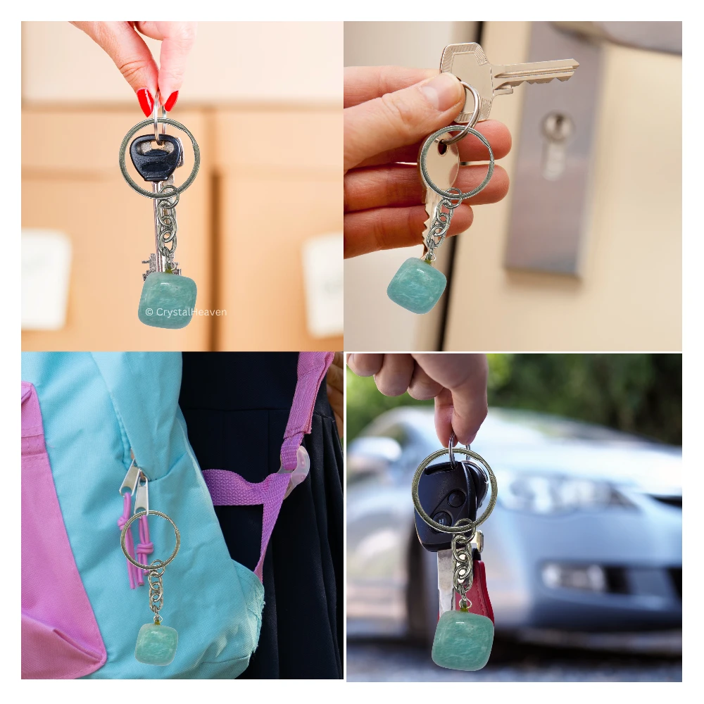 Amazonite Crystal Keychain (Tumbled) - Image 6