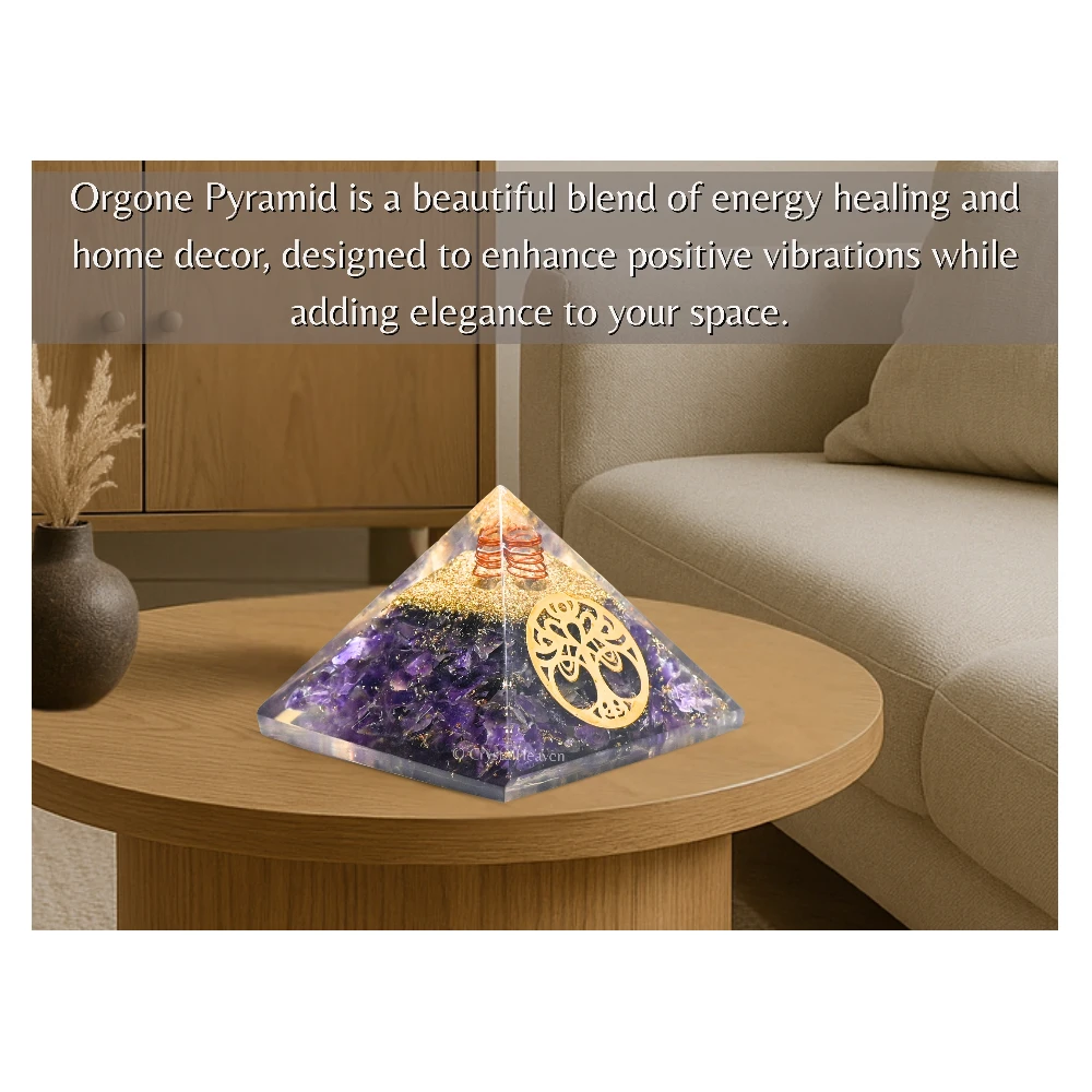 Amethyst Orgone Pyramid (Round tree Of Life) - Image 5