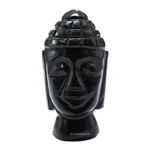 Black Obsidian Buddha Head