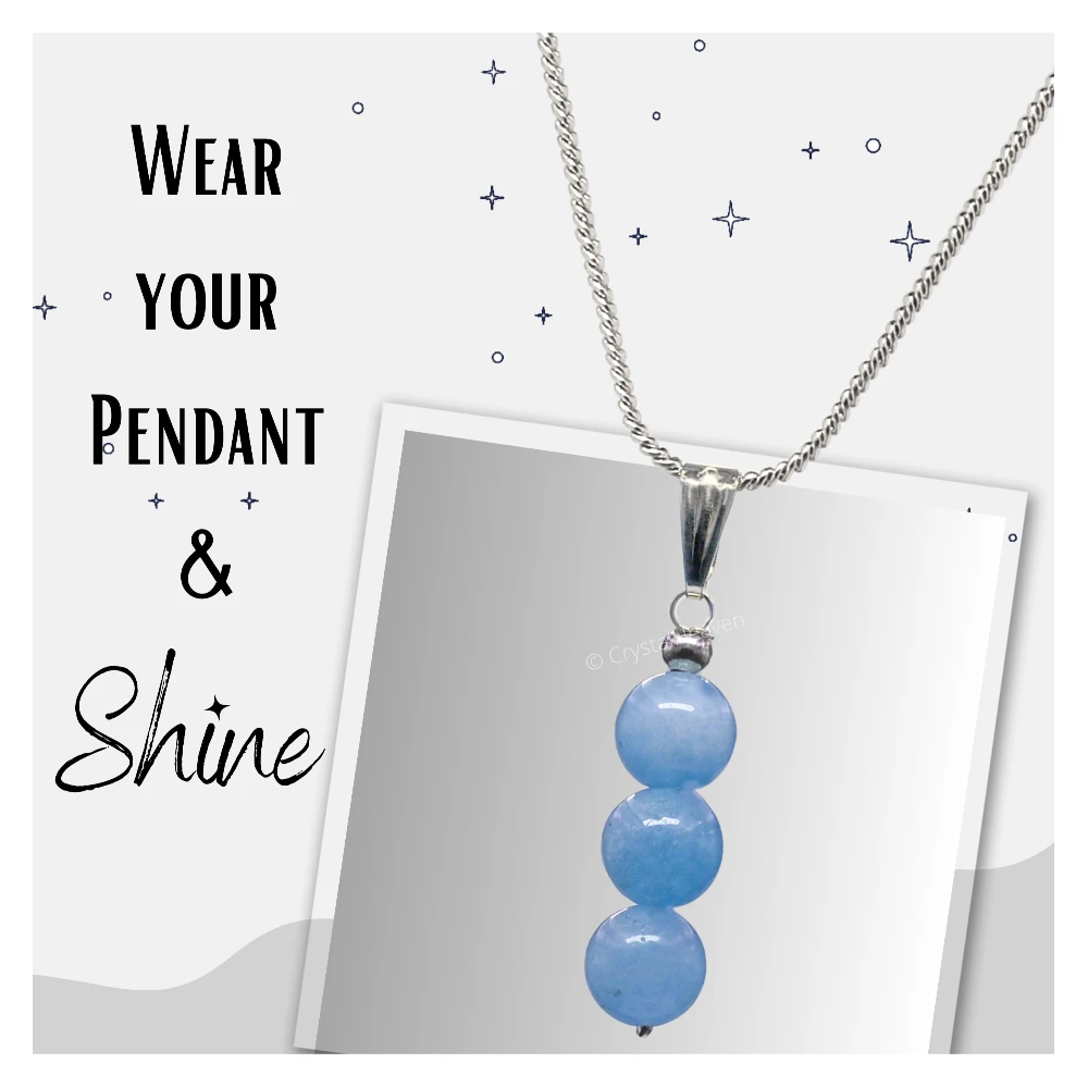 Aquamarine Crystal Bead Necklace (Silver) - Image 5