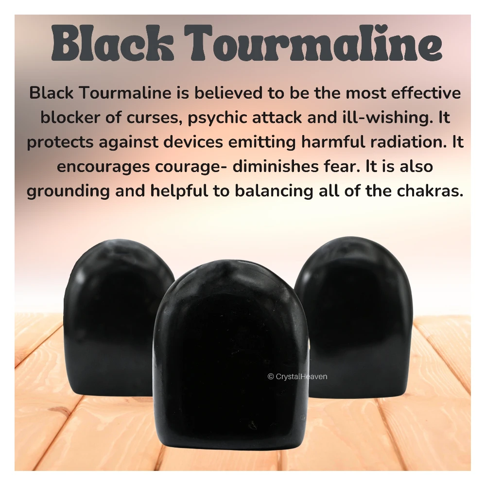 Black Tourmaline Standing Palm Stone (Large) - Image 5