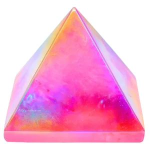 Angel Aura Rose Quartz Pyramid (1 Inch)
