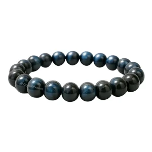 Blue And Black Tiger Eye Bracelet (Elastic)