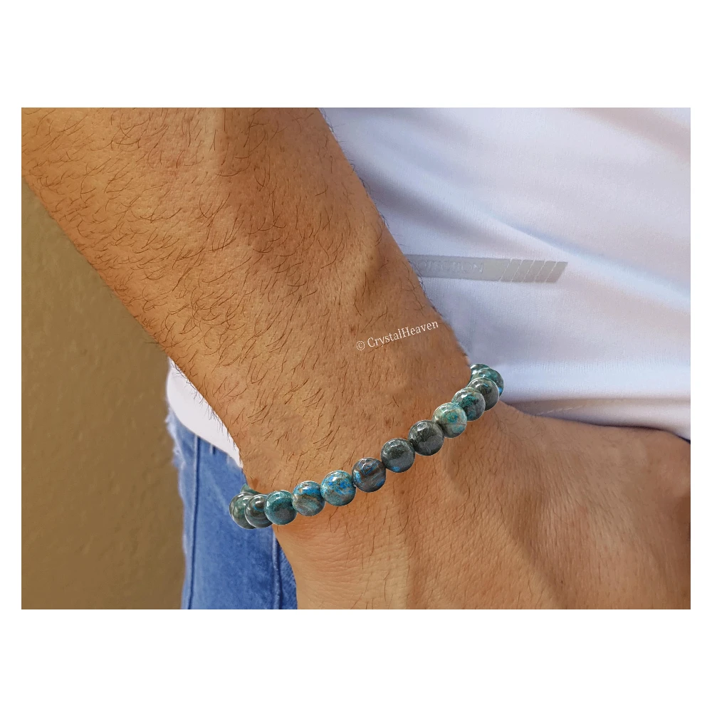 Chrysocolla Bracelet (Faceted-Stretchable) - Image 6
