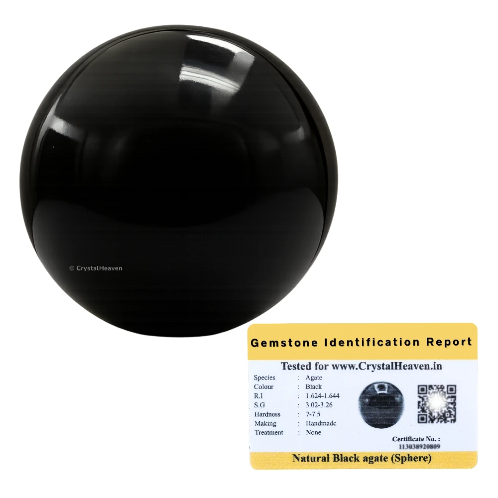 Black Agate Sphere (2 Inch) - Image 2