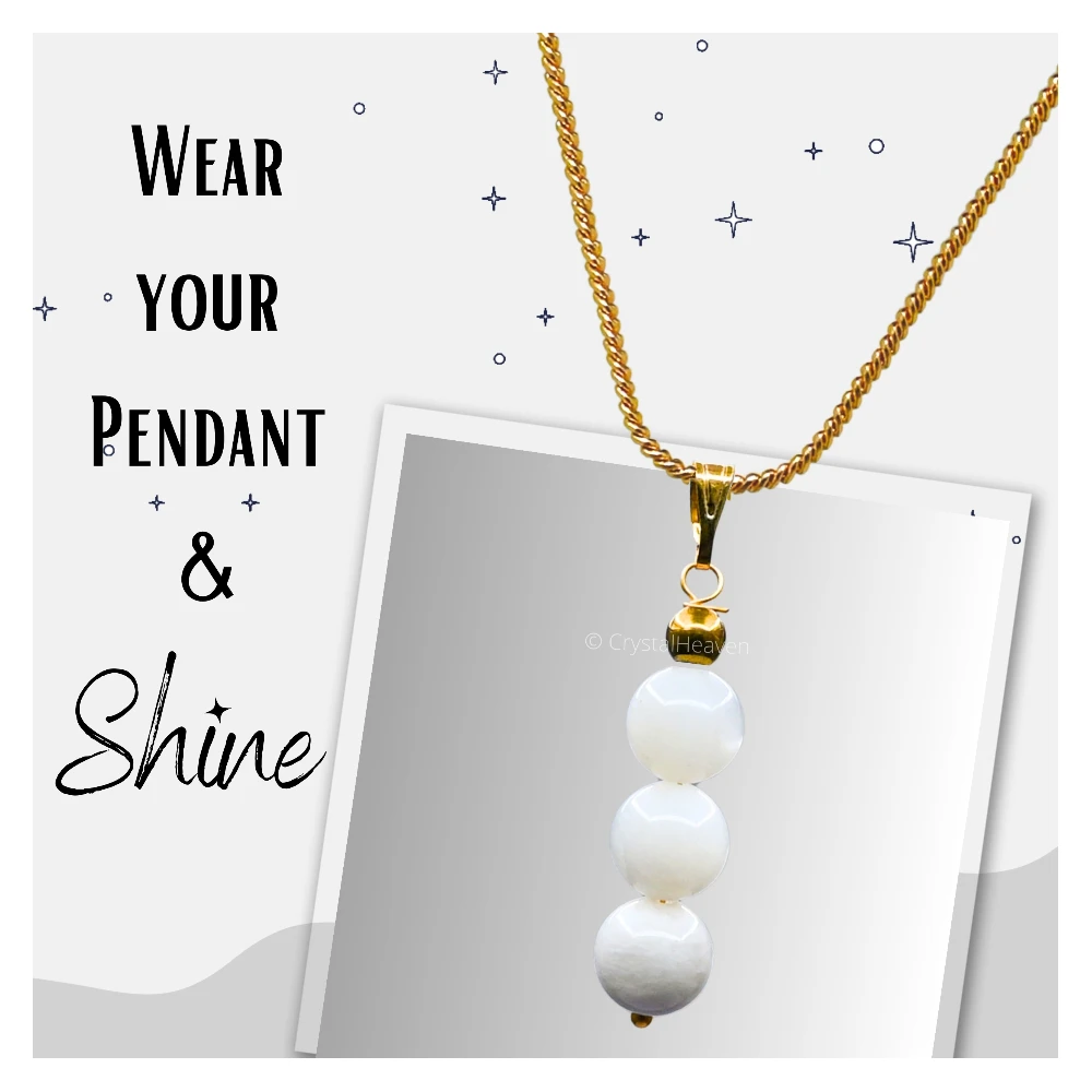 White Moonstone Crystal Bead Necklace (Gold) - Image 5