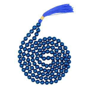 Blue Hematite Japa Mala (Hand Knotted)