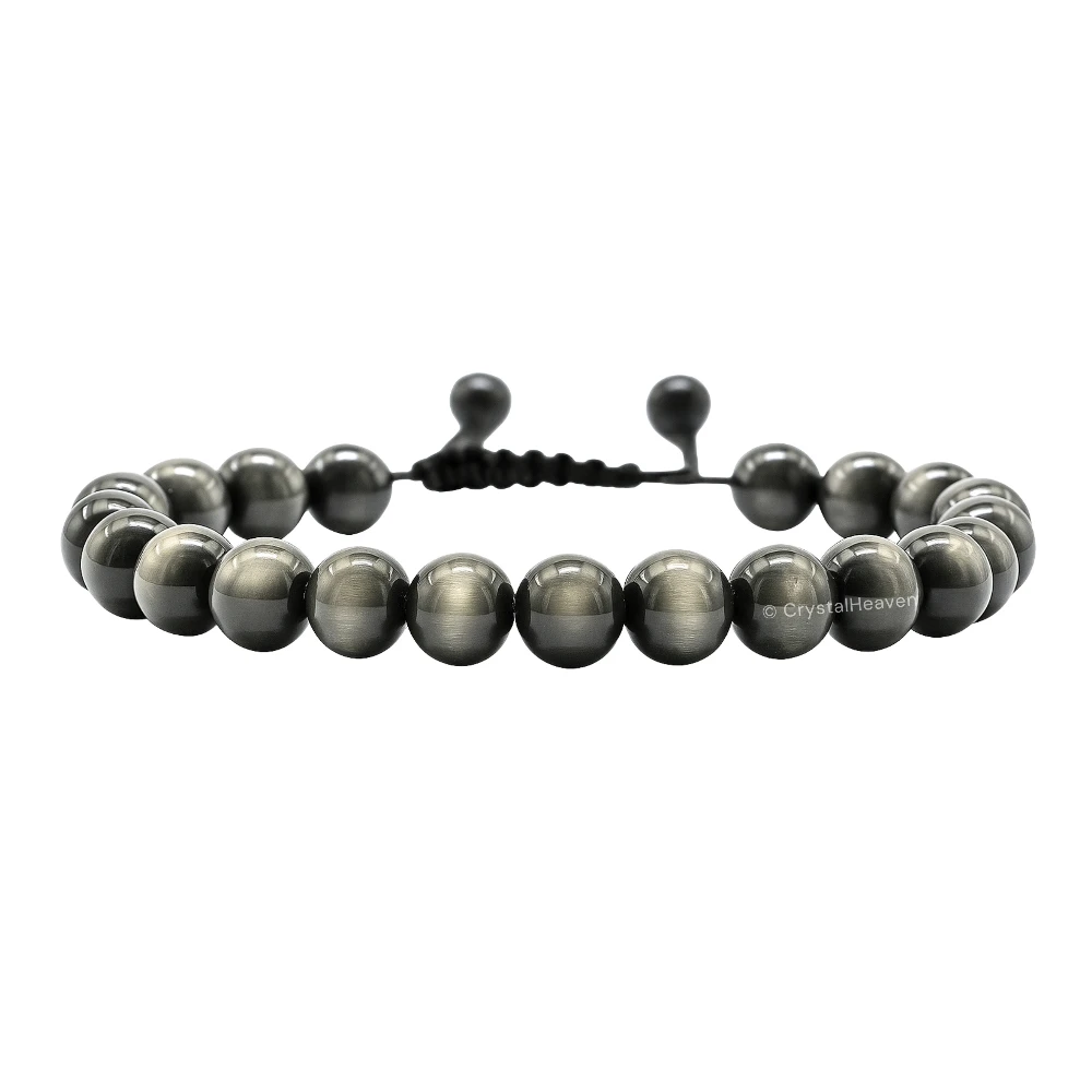 Blue Cats Eye Healing Crystal Bracelets - 6mm Beads (Adjustable) - Image 9