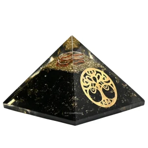 Black Tourmaline Orgone Pyramid (Round tree Of Life)