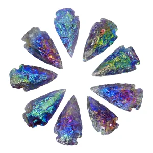 Amethyst Angel aura Quartz Arrowhead - 1" to 1.5" (25 Pieces)