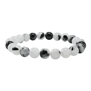 Black Rutilated Quartz Bracelet (Elastic)