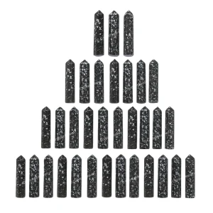 Black and White Tourmaline Pencil Points (Set of 50)