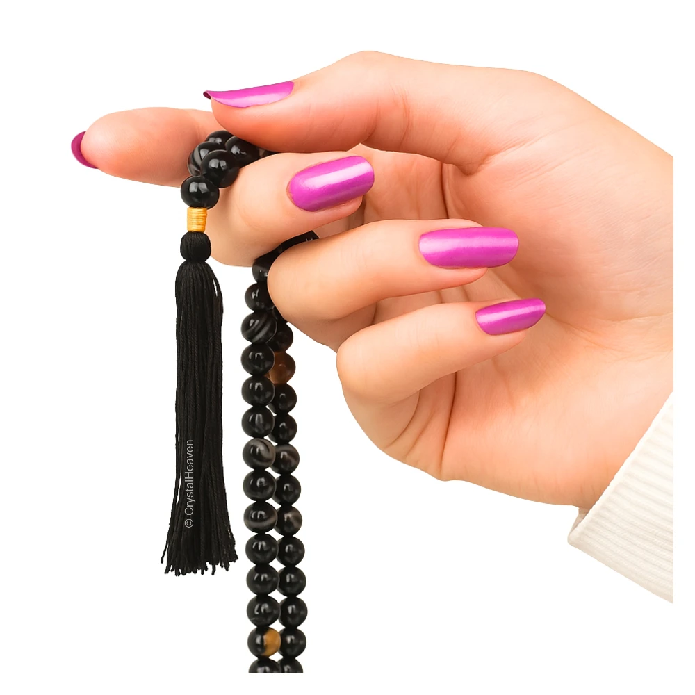 Black Sulemani Hakik Japa Mala (Without Knot) - Image 6