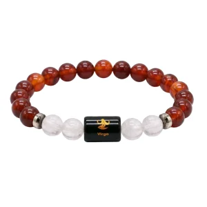 Virgo Bracelet (कन्या राशि) - Carnelian & Milky Quartz