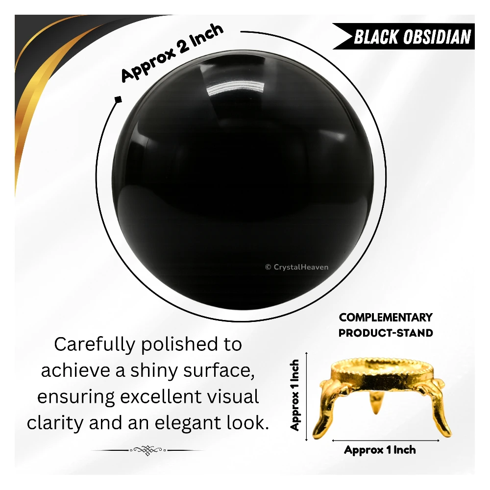 Black Obsidian Sphere (2 Inch) - Image 3