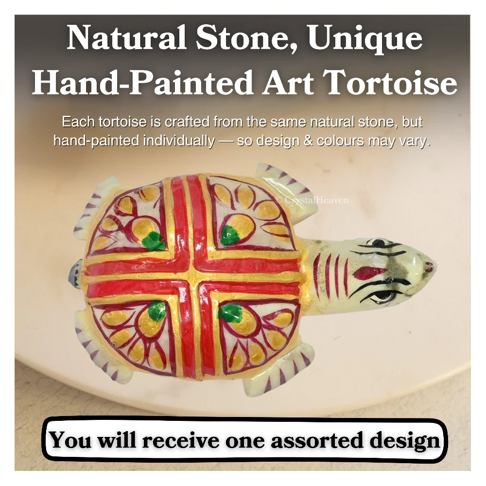Yellow Aventurine Crystal Gemstone Hand Painted Tortoise (2-3 Inch) - Image 3