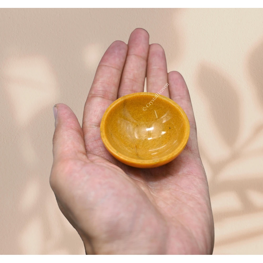 Yellow Jasper Crystal Bowl - 2 Inch - Image 4