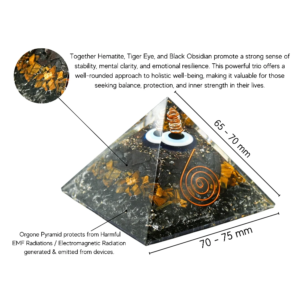 Ultimate Protection Crystal Orgone Pyramid for Car - 70 mm - Image 3