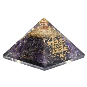 Amethyst Orgone Pyramid (Metatron Cube)